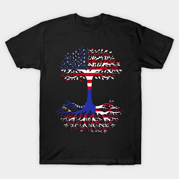 American Grown Malaysia Roots Malaysia Flag T-Shirt by BramCrye